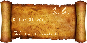 Kling Olivér névjegykártya