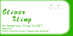 oliver kling business card